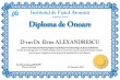 Diploma de onoare si Premiul IFA (Doctor Elvira ALEXANDRESCU)