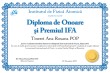 Diploma de onoare si Premiul IFA (Ana Roxana POP)