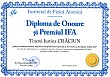 Diploma de onoare si Premiul IFA (Iustina CRACIUN)