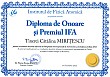 Diploma de onoare si Premiul IFA (Catalina MIRITESCU)