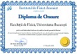 Diploma de onoare (Faculty of Physics, University of Bucharest)