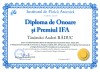 Diploma de onoare si Premiul IFA (Andrei RĂDUC)