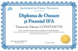 Diploma de onoare si Premiul IFA (Marius CONSTANTIN)