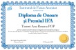 Diploma de onoare si Premiul IFA (Ana Roxana POP)