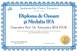 Diploma de onoare si Medalia IFA (Professor Doctor Alexandru BERINDE)