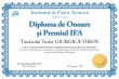 Diploma de onoare si Premiul IFA (Tudor GIURGICA-TIRON)
