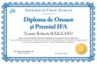 Diploma de onoare si Premiul IFA (Roberta RAILEANU)