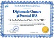 Diploma de onoare si Premiul IFA (Sebastian-Florin DUMITRU)