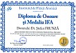 Diploma de onoare si Medalia IFA (Doctor Stefan FRUNZA)