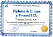 Diploma de onoare si Premiul IFA (Ionut IGNAT)