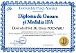 Diploma de onoare si Medalia IFA (Professor Doctor Dorin POENARU)