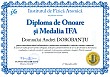 Diploma de onoare si Medalia IFA (Andrei DOROBANTU)
