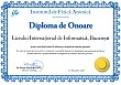 Diploma de onoare (International Computer High School of Bucharest)