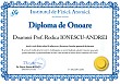 Diploma de onoare (Professor Rodica IONESCU-ANDREI)
