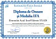 Diploma de onoare si Medalia IFA (Academician Ionel-Valentin VLAD)
