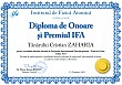 Diploma de onoare si Premiul IFA (Cristian ZAHARIA)