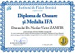Diploma de onoare si Medalia IFA (Professor Doctor Nicolae-Victor ZAMFIR)