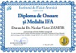 Diploma de onoare si Medalia IFA (Professor Doctor Nicolae-Victor ZAMFIR)