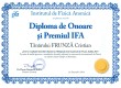 Diploma de onoare si Premiul IFA (Cristian FRUNZA)
