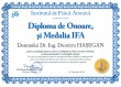 Diploma de onoare si Medalia IFA (Doctor Dumitru HAȘEGAN)