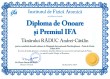 Diploma de onoare si Premiul IFA (Andrei Catalin RADUC)