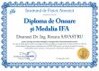 Diploma de onoare si Medalia IFA (Doctor Roxana SAVASTRU)