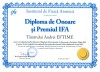 Diploma de onoare si Premiul IFA (Andrei EFTIME)