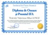 Diploma de onoare si Premiul IFA (Valentinian Mihai LUNGU)