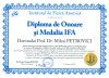 Diploma de onoare si Medalia IFA (Professor Doctor Mihai PETROVICI)