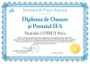 Diploma de onoare si premiul IFA (COTRUȚ Petru)