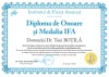 Diploma de onoare(Doctor of Engineering Toni BOȚILĂ)