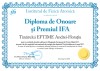 Diploma de onoare si premiul IFA (EFTIME Andrei-Horatiu)