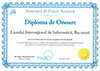 Diploma de onoare, Premiul IFA si Medalia IFA (The International Computer High School of Bucharest)