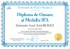 Diploma de onoare si premiul IFA (Acad. Emil BURZO)