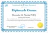 Diploma de onoare si premiul IFA (Dr. Nicolae POPA)